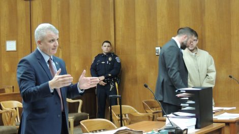 Prosecutor David Calviello, defense attorney Adam Lustberg, defendant Michael Puig