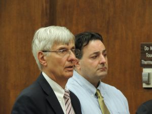 Defense attorney Michael DeBlis of Bloomfield, defendant Darius Ghahary.