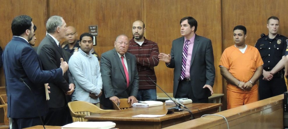 Lawyer Ron Bar-Nadav, Johhim Uddin, Imtiyaj Hossain, Dominik Succardi, Rubel Hossain, David Fronefield, Bahadar’s, Gary Daniels, Naeem Bahadar