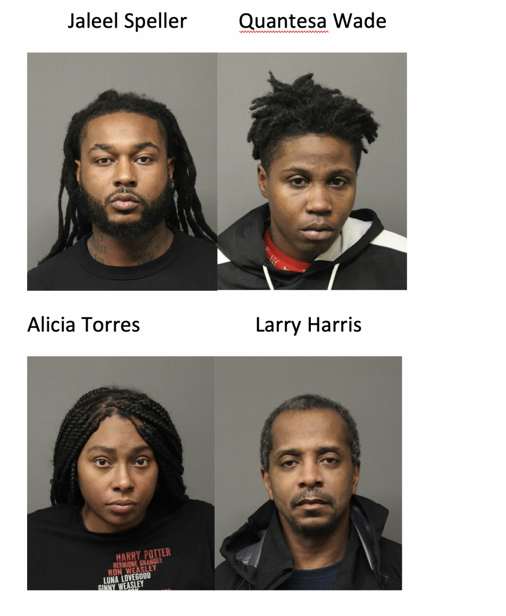 Jaleel Speller, Quantesa Wade, Alicia Torres, and Larry Harris-Drug and Gun Offenses-Photo BCPO