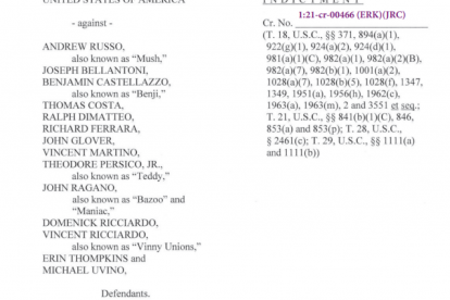 Colombo Mafia Family Indictment-AttorneyWeekly.com